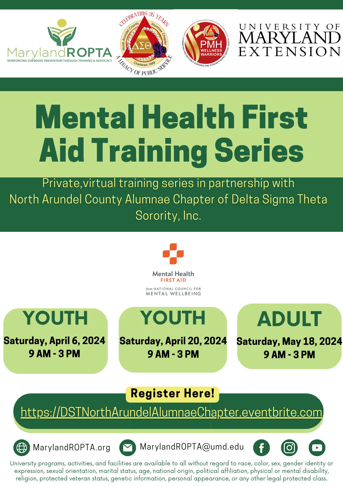 Mental Health First Aid – Private Training Series- North Arundel County ...